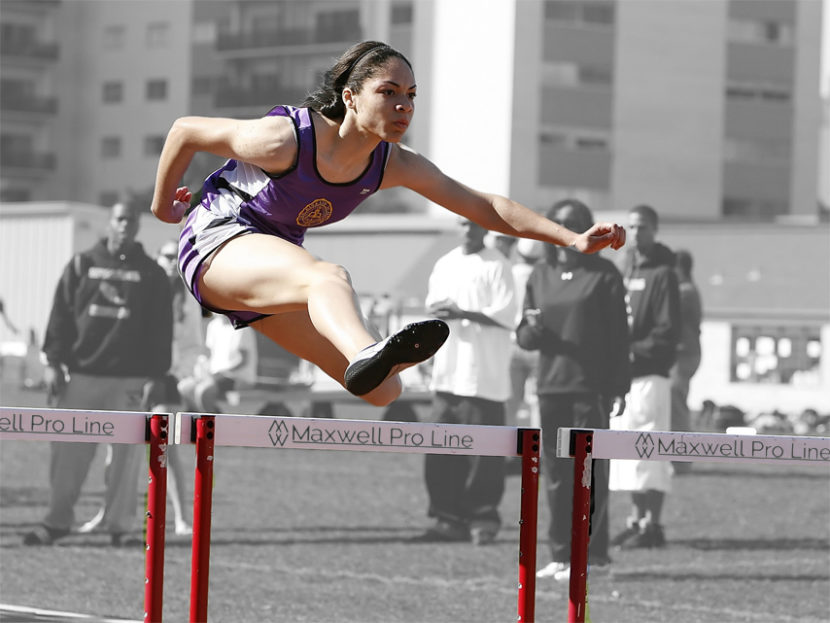 Woman Hurdling